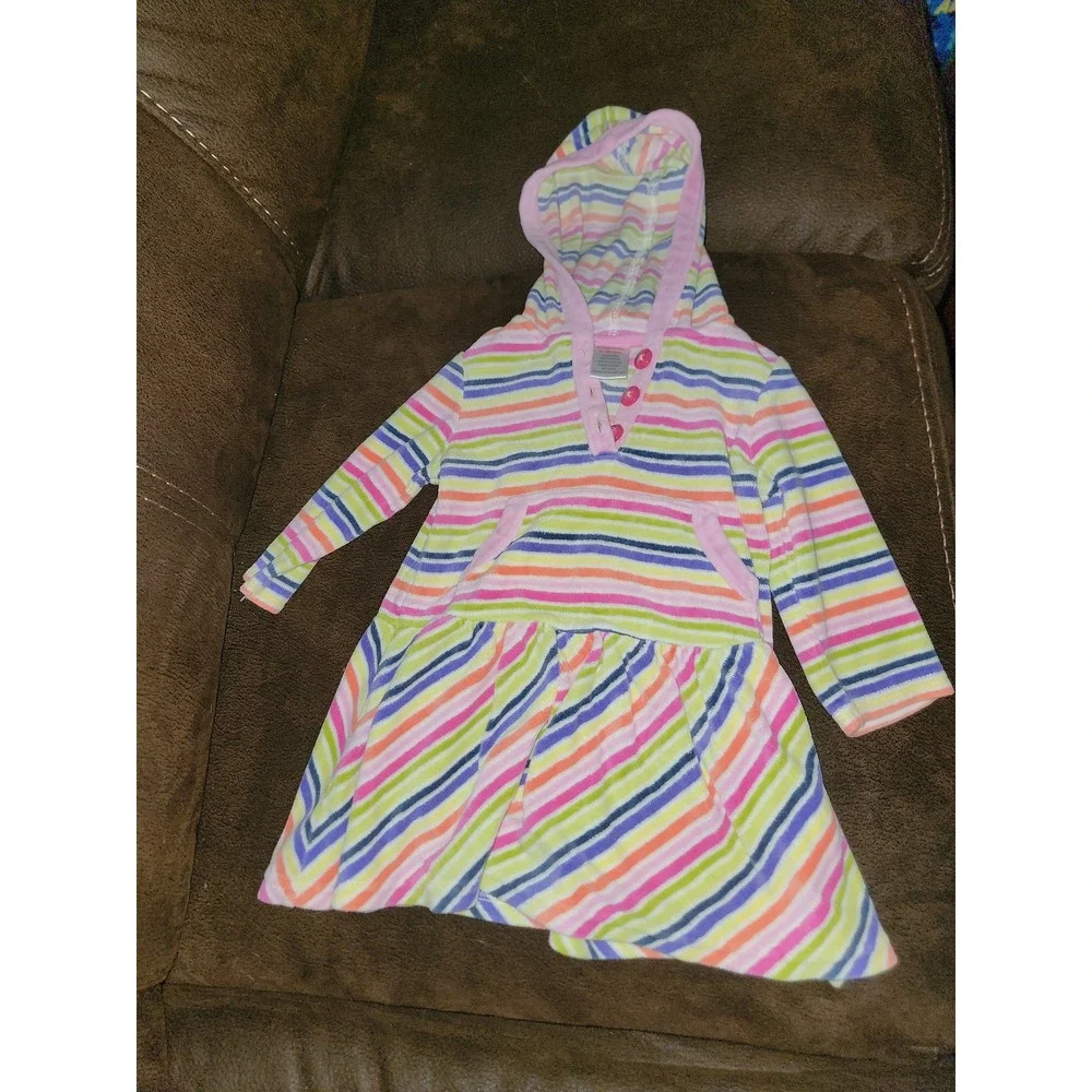 Gymboree candy‎ shoppe striped hooded dress size 12 18 months